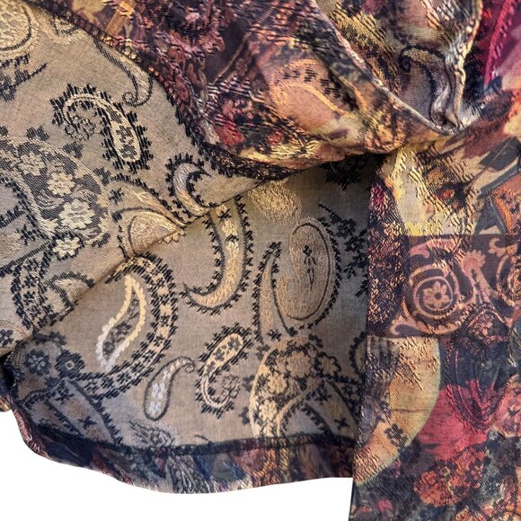 JBT Sport Petite By Fritzi Vintage Womens Paisley Jacquard One Button Blazer PM - Picture 9 of 11